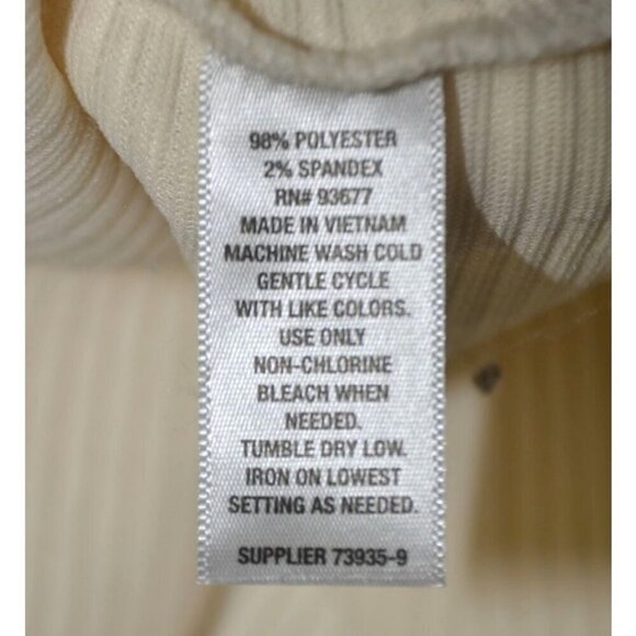 Worthington Ladies XL Neutral Cream Boxy Ribbed Blouse 3/4 Puff Sleeve Modest - Picture 8 of 9